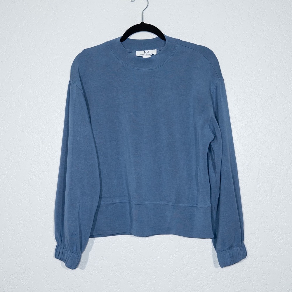 Magaschoni Blue Cropped Sweatshirt Size Small‎